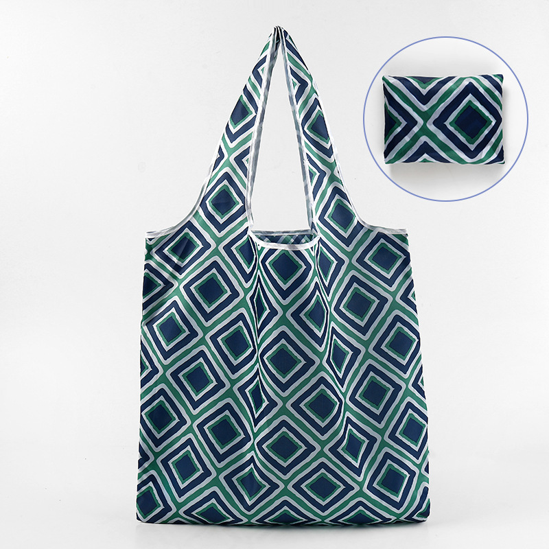 Nueva bolsa de compras plegable de gran capacidad, bolsa de compras para supermercado, bolsa de almacenamiento cuadrada de tela floral, nicho de estilo k, tamaño mediano 4665