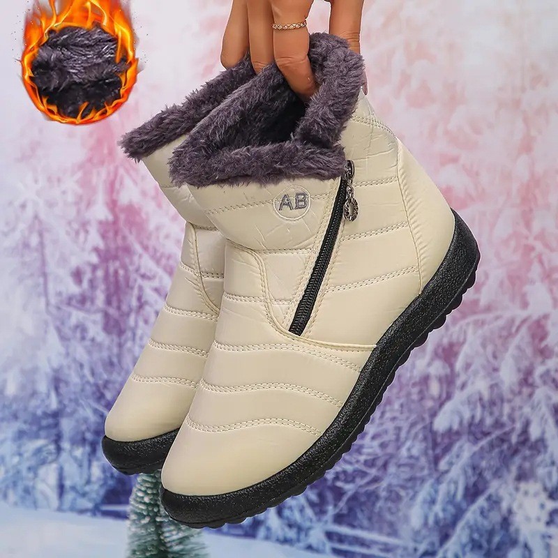 Zapatos de algodón de invierno de mujer procesamiento único de poliuretano personalizado botas de algodón transfronterizas de tamaño grande más vello grueso botas de nieve cálidas