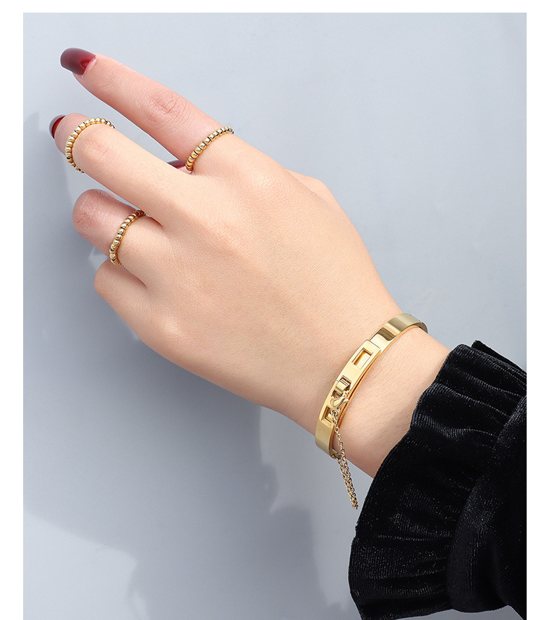 Chain Tassel Titanium Steel Gold Plated Bracelet display picture 6
