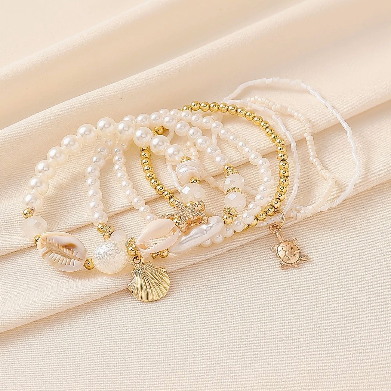 Böhmisches Seestern Armband Mit Perlen Für Den Strand_voghion.com