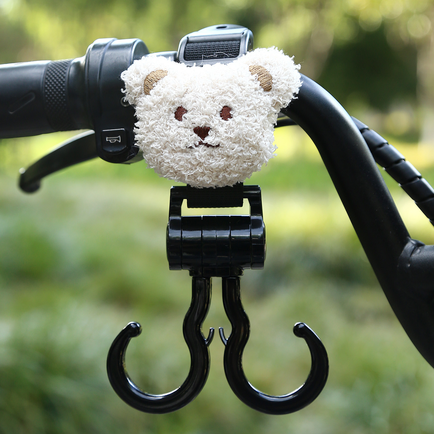 Other Electric Vehicle Accessories — Universal Double Hook - black-double-hook-curly-bear-plush-short-22cm