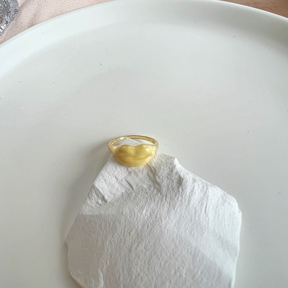 Cartoon Style Lips Sterling Silver Plating Rings 1 Piece