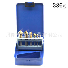 6pc镀钛三刃倒角器套装90度全磨倒角刀金色扩孔去毛刺锪钻