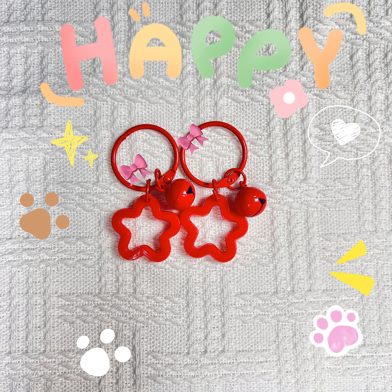 カラフルなアクリルスターキーホルダーリングかわいいベルスタースクールバッグロックバックルペンダントアクセサリーアクセサリー|undefined