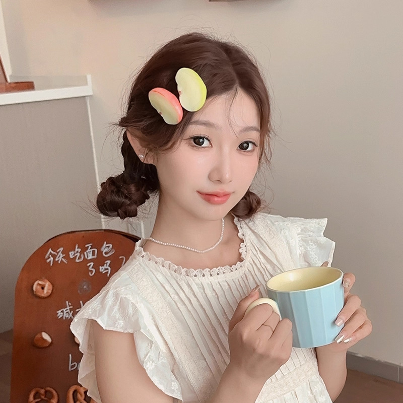 可爱彩色无痕发夹女前额碎发刘海夹高级感侧边一字鸭嘴夹发卡头饰|undefined