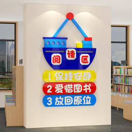 幼儿园童阅读区布置绘本馆环创图书角览教室墙面装饰文化标语挂牌