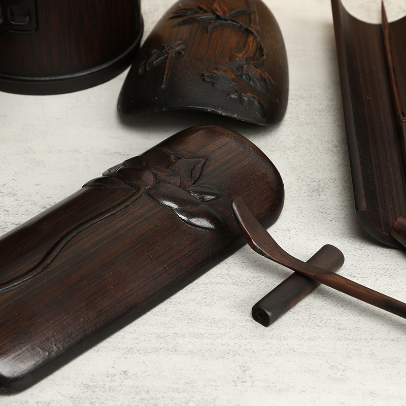 Té de bambú pote portátil sellado tubo de té caja de embalaje de té puesto escénico Punto de bambú artesanías fábrica al por mayor