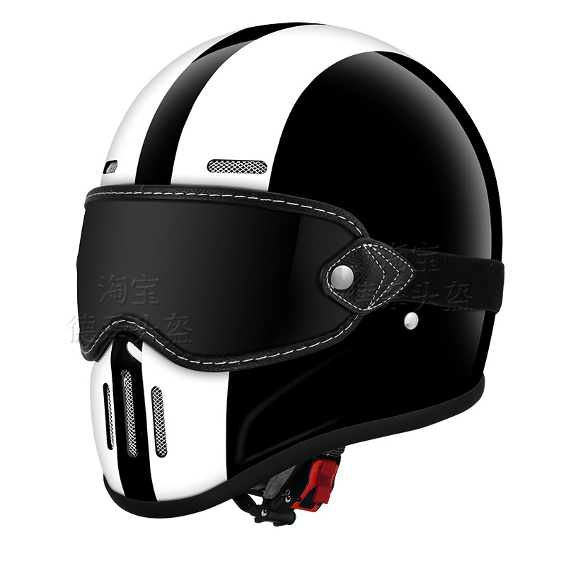 Nuevo Casco Estándar 3C Estilo Alemán de Fibra de Vidrio, Casco Retro para Motocicleta, Unisex, Ultraligero, Integral