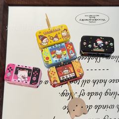 Diy饰品配件 卡通拼色小猫游戏机竖孔串珠手机链包挂钥匙扣材料