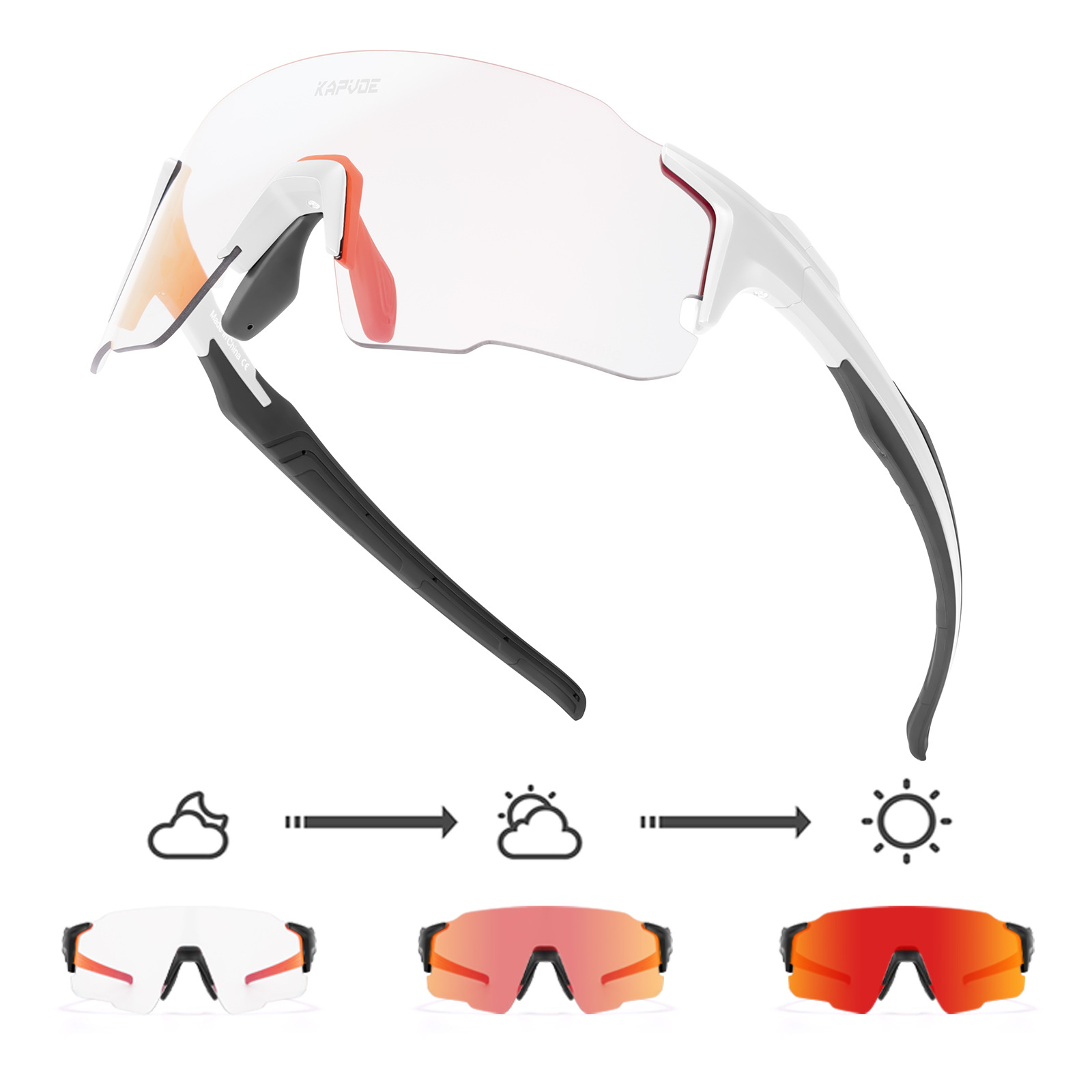 Gafas Antideslumbrantes de Ciclismo de TR90, Cortavientos, Apto para Miopía, para Ciclismo