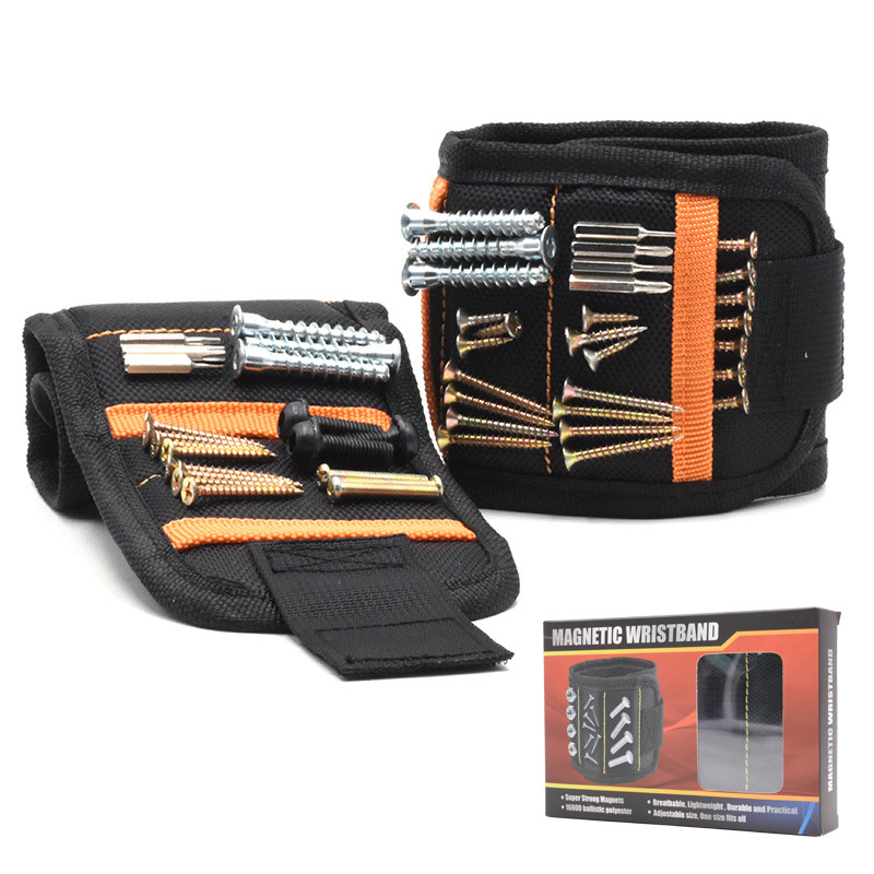 Strong Magnetic Nail Wrist Storage Tool Strong Magnetic Tool Belt Magnet Pickup Hand Wrap Magnetic Wrist Strap