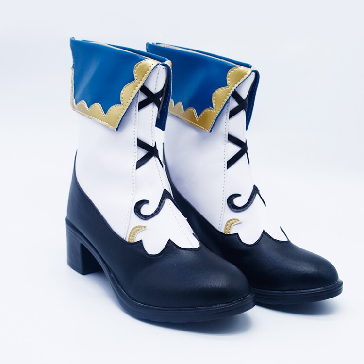 Autumn 2020 new short boots lapel folding color matching role-playing anime women's boots Original God Barbara 40-43
