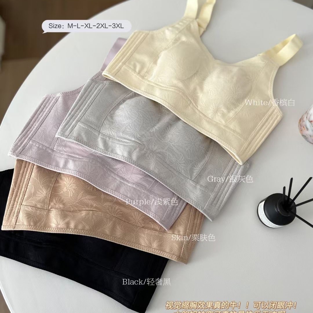 Venta directa de fábrica comercio electrónico transfronterizo Sudeste de Asia Vietnam Tailandia damas sin costuras talla grande oreja de conejo copa fruncido sujetador lateral