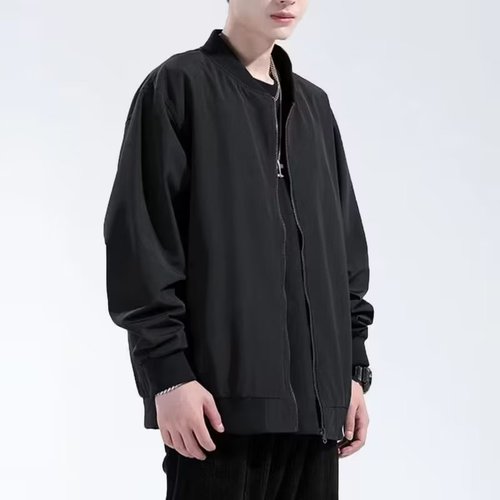 Casual Short Collar Thin Jacket for Men Spring and Autumn Baseball Style Trendy Outerwear for Teenagers