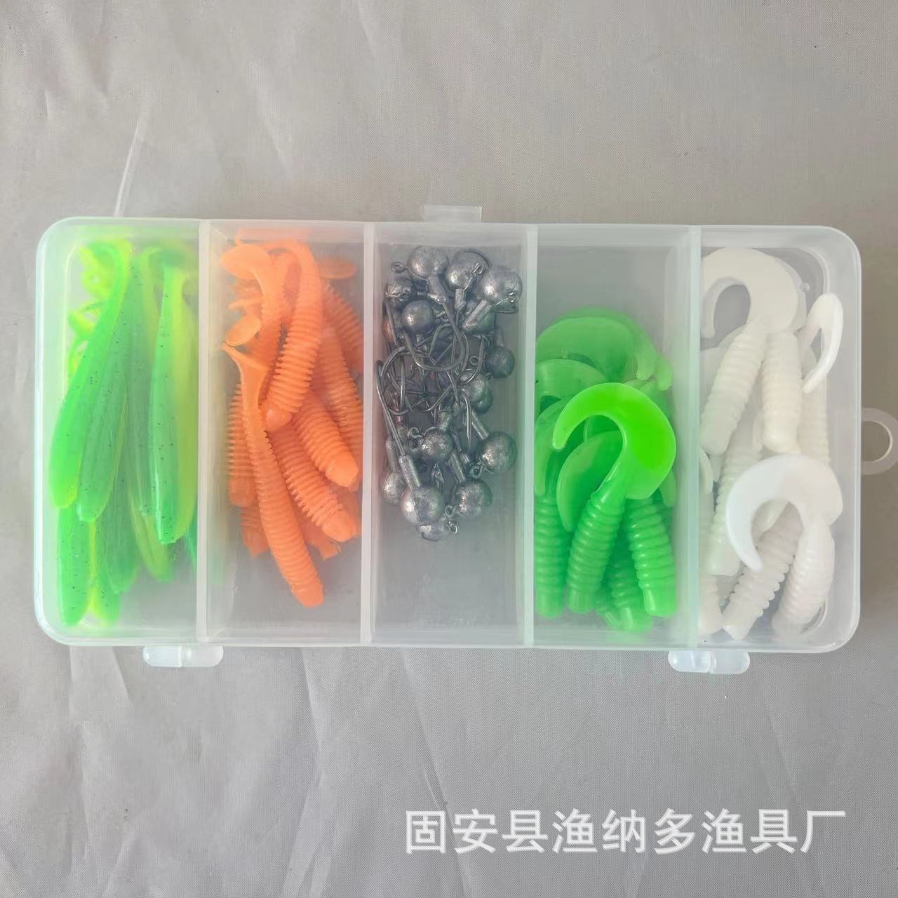 Luya cebo falso rodando cola de cebo suave rodando cola gusanos cabeza de plomo gancho de cebo combinación gusano suave Luya cebo traje de pescado mandarín bajo boca