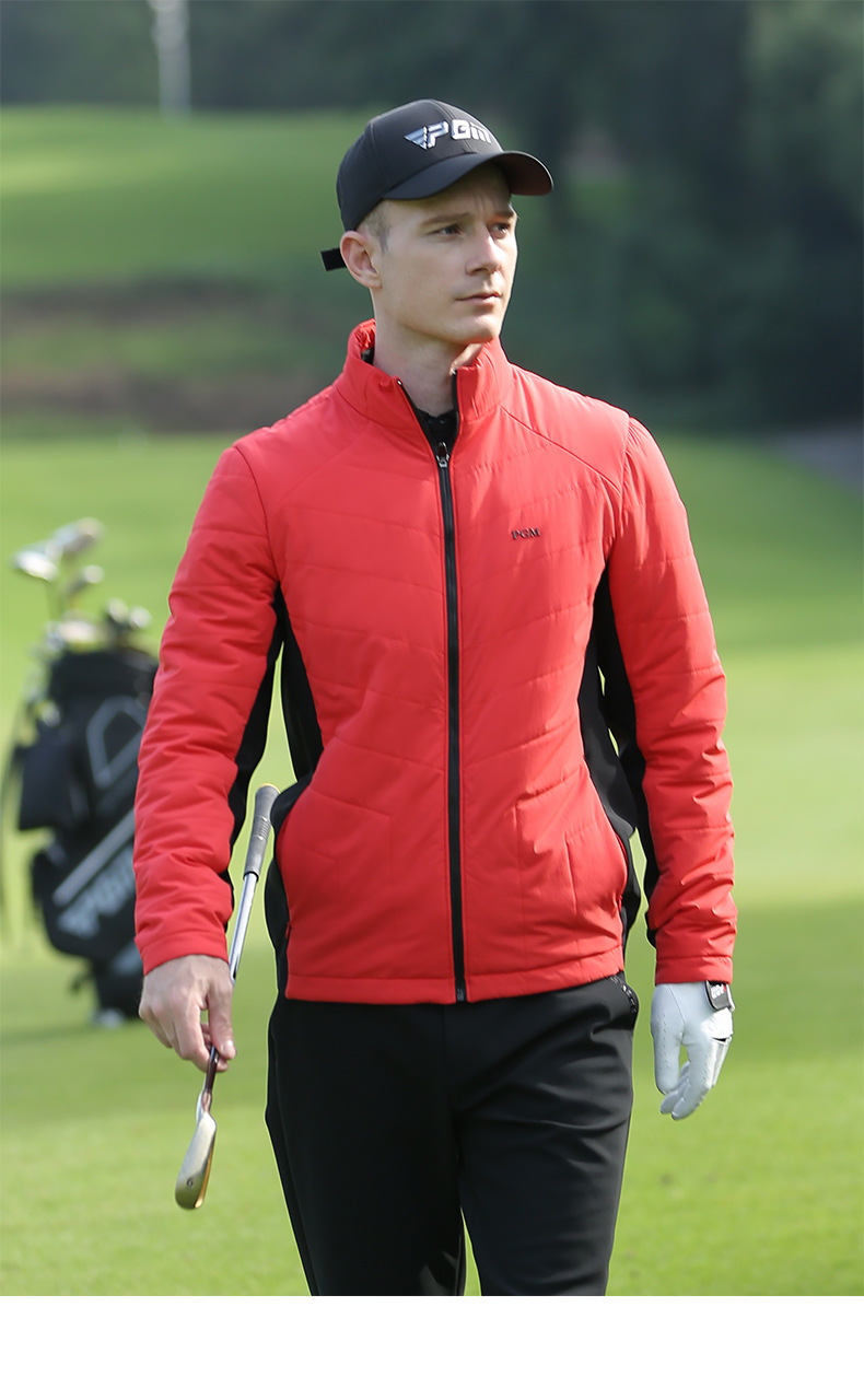 Áo khoác golf nam dài tay chần bông PGM mùa thu đông — Yf505-đỏ [chần bông], Yf505-trắng [chần bông], Yf505-màu Xanh nước biển [chần bông] chi tiết 8