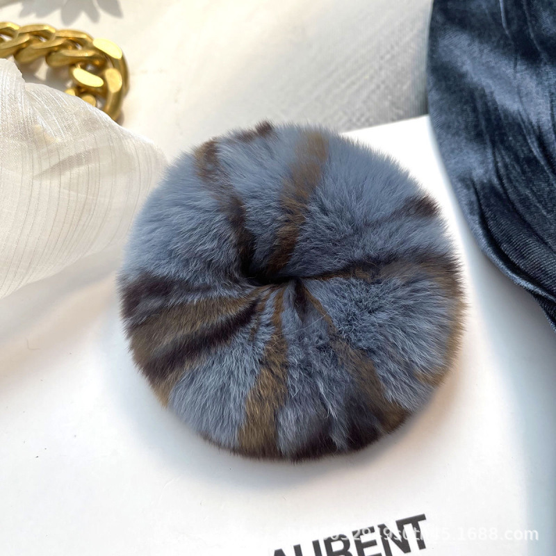 韓国版のシンプルなリアルレッキスラビットのぬいぐるみヘアゴム、キュートなポニーテールヘアゴム、ネットセレブのフレンチスタイルのかわいいぬいぐるみヘアアクセサリー|undefined