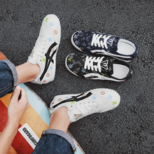 透气帆布滑板鞋男鞋春季小众原创潮牌复古阿甘板鞋情侣运动德训鞋