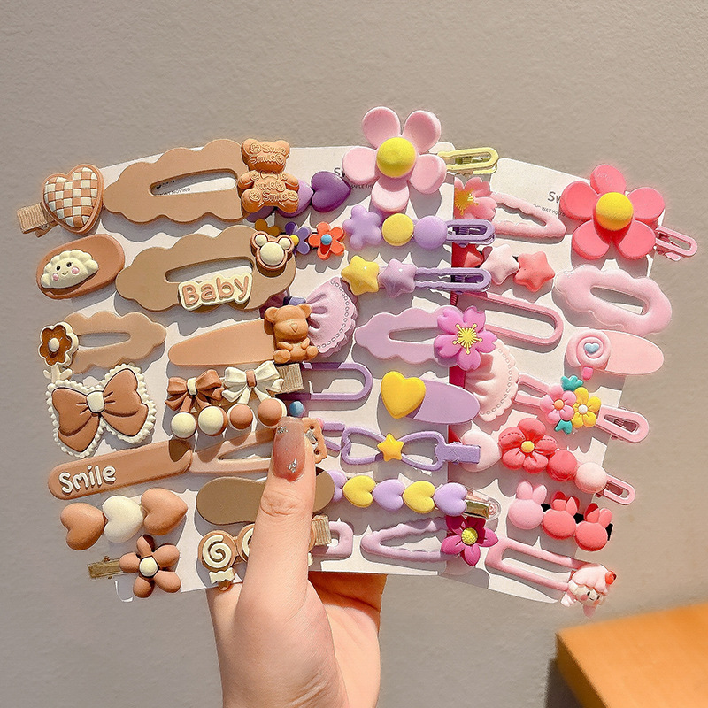 2024 nuevo clip BB de color lindo clip de cabello de boca de pato chica lateral clip de frange para niños tocado tarjeta de cabello rotura