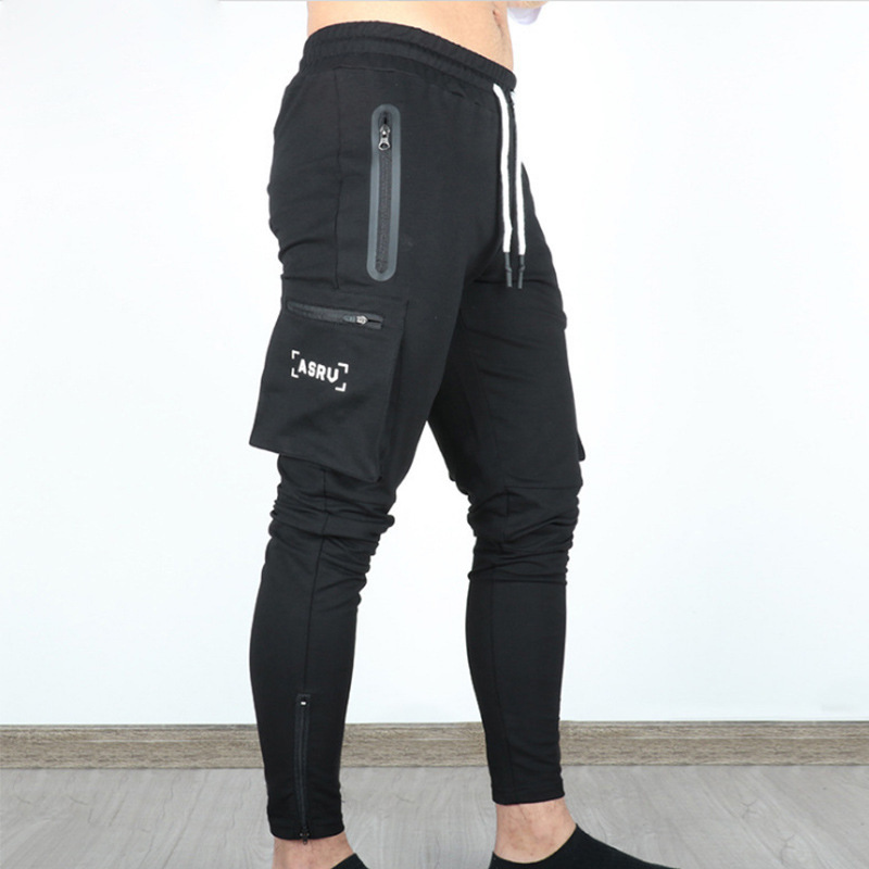 Spring and Autumn casual youth straight leg multi pocket camouflage pants, men's zippered small ankle sports pants_voghion.com