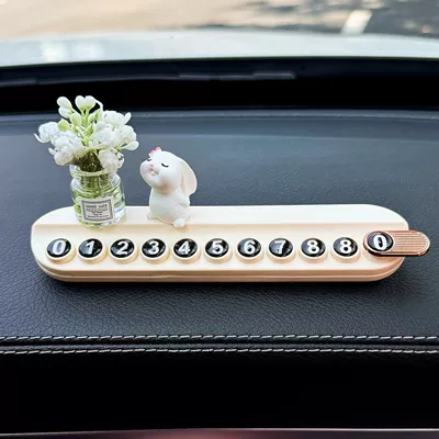 Nömrəli dayanma kartı — car ornaments - sweet-rabbit-white-jasmine-vase-white-aromatherapy-license-plate