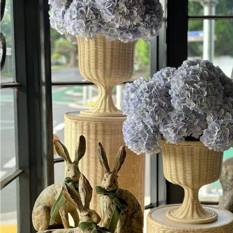 Fronteriza nórdica artesanal de caña vasos vasos en la sala de estar pabellón patio corredor patio decoración de viento silencioso