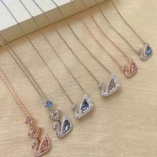 施家施华洛元素水晶天鹅项链灵动天鹅项链锁骨链厂家直销