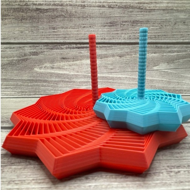 3d打印带手柄的十角边指尖解压玩具萝卜塔螺旋烦躁之十角星摆件|undefined