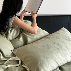 A-Grade 100-Piece Silk Cotton Long Staple Cotton Quilt Set with Full Cotton Bed Sheet and Bow Tie duvet cover, luxurious and high-end, suitable for spring and autumn bedding