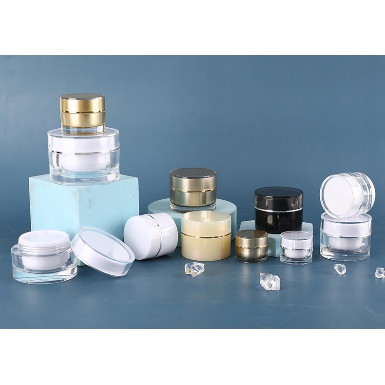 新款亚克力瓶5g 10g 20g 30g 白色厚底膏霜瓶 化妆品分装面霜空瓶