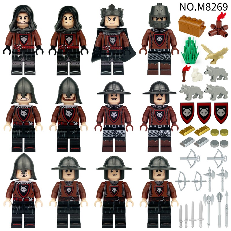 Used Wolf Cavalry M8269 Cross-Border Wholesale Children's Assembly Small Particle Building Block Toys Weapons Shield Accessories Dog Used Wolf Cavalry M8269 Cross-Border Wholesale Children's Assembly Small Particle Building Block Toys Weapons Shield Accessories Dog