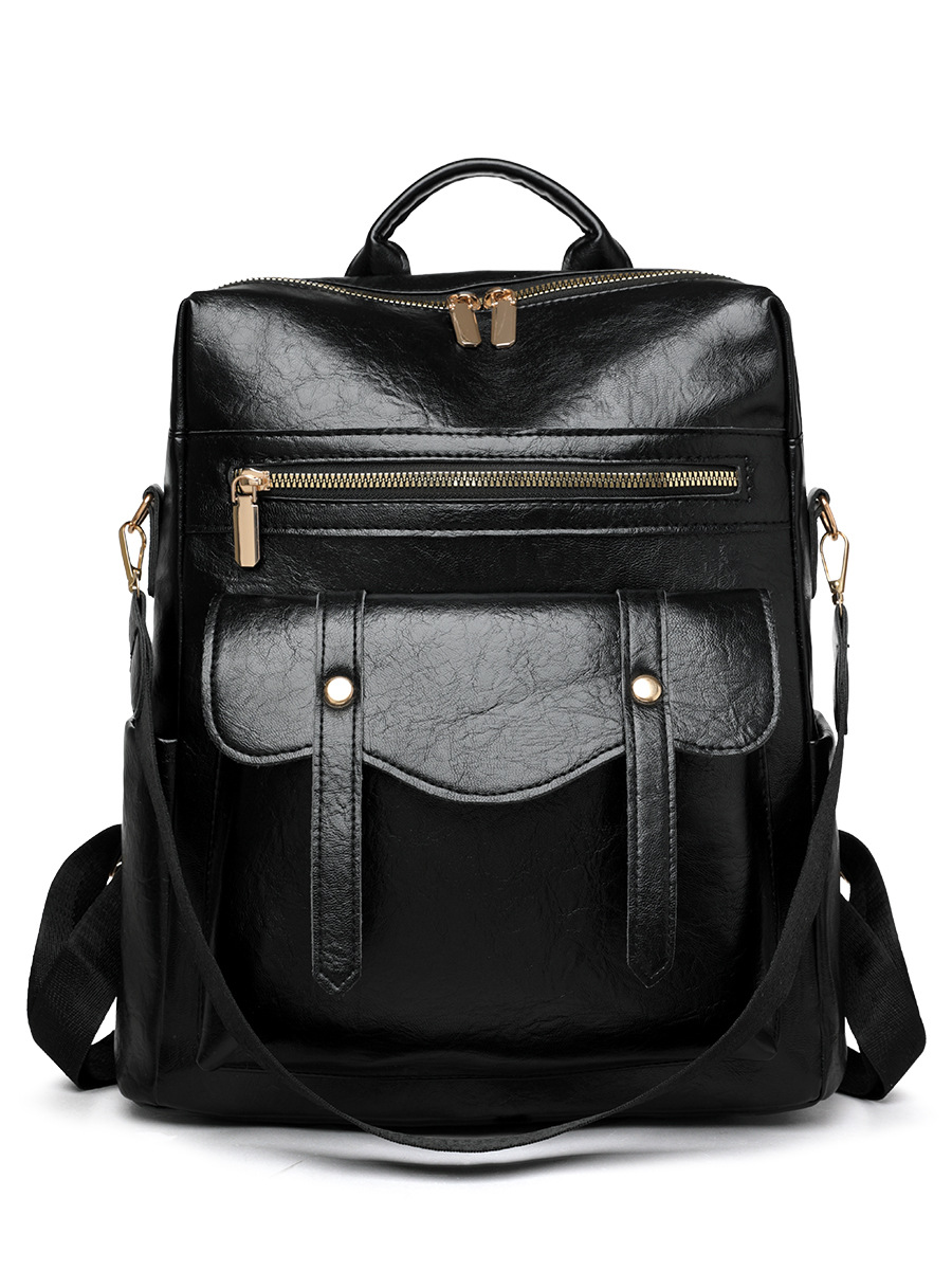 Mochila de cuero suave de comercio exterior transfronterizo para mujeres nuevo estilo retro moda británica universal mochila roja PU ocio de mediana edad