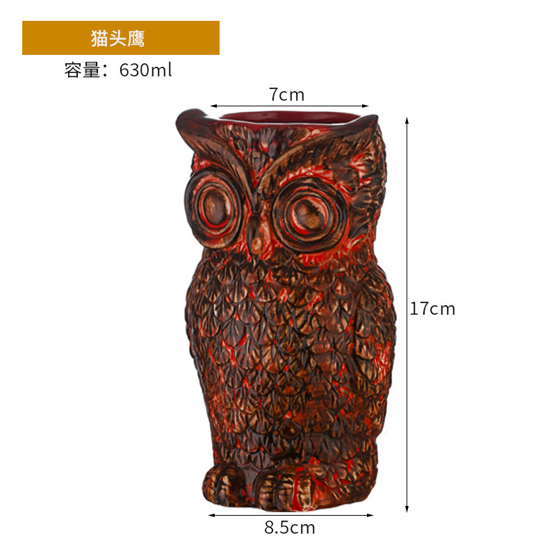 Taza de cóctel hawaiana taza de cerámica creativa taza de tic-tac - toe taza de cara de totem taza de macaco taza zombie taza de papagaio taza