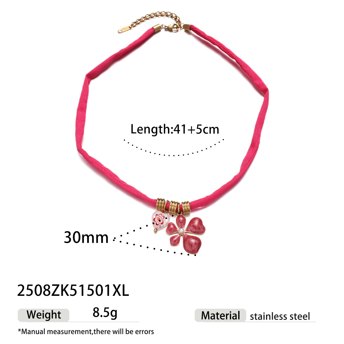 Collar de acero inoxidable de alta calidad de lujo ligero, collar de colgante de flores de aceite de goteo de titanio no se desvanece para mujeres