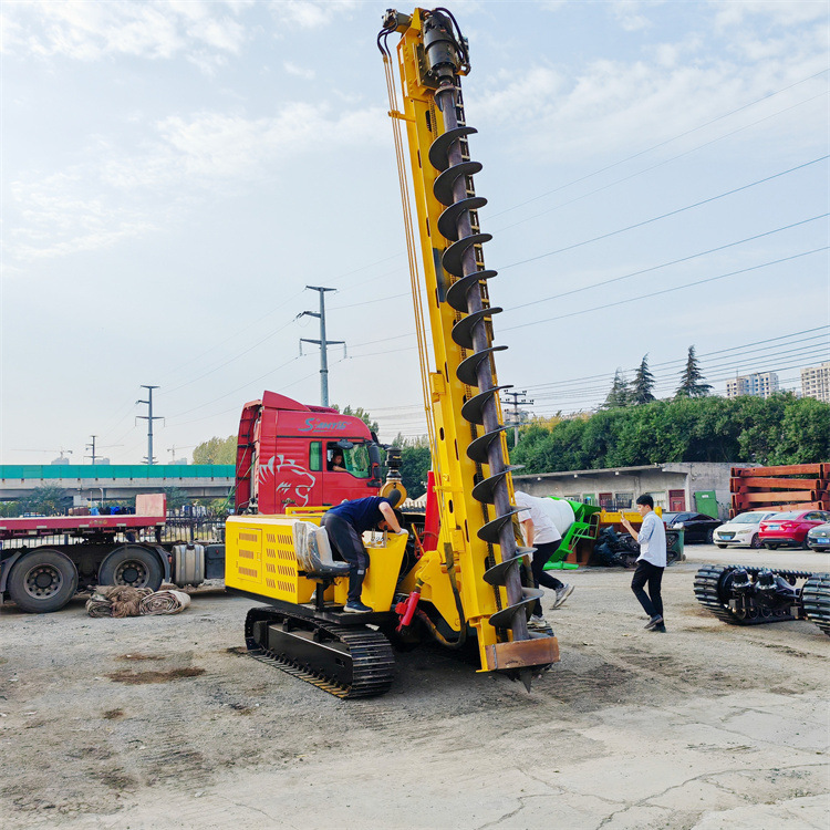 加长履带光伏打桩机 全液压大扭矩多用型钻孔机 岩石钻孔潜孔钻机