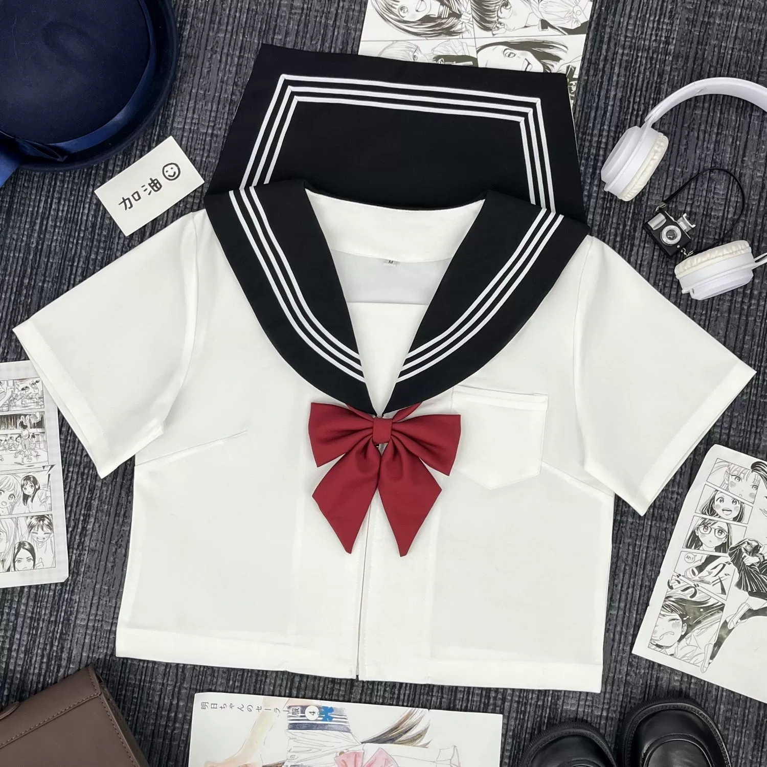 Базовая pleated юбка для учащихся, милый набор для учеников начальной школы, форма, плюс размер, с коротким рукавом