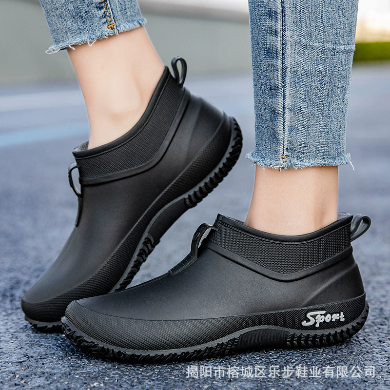 Нескользящая мужская обувь с низким берцем, модная новая уличная водонепроницаемая обувь для взрослых, кухонная рабочая обувь с короткими трубками