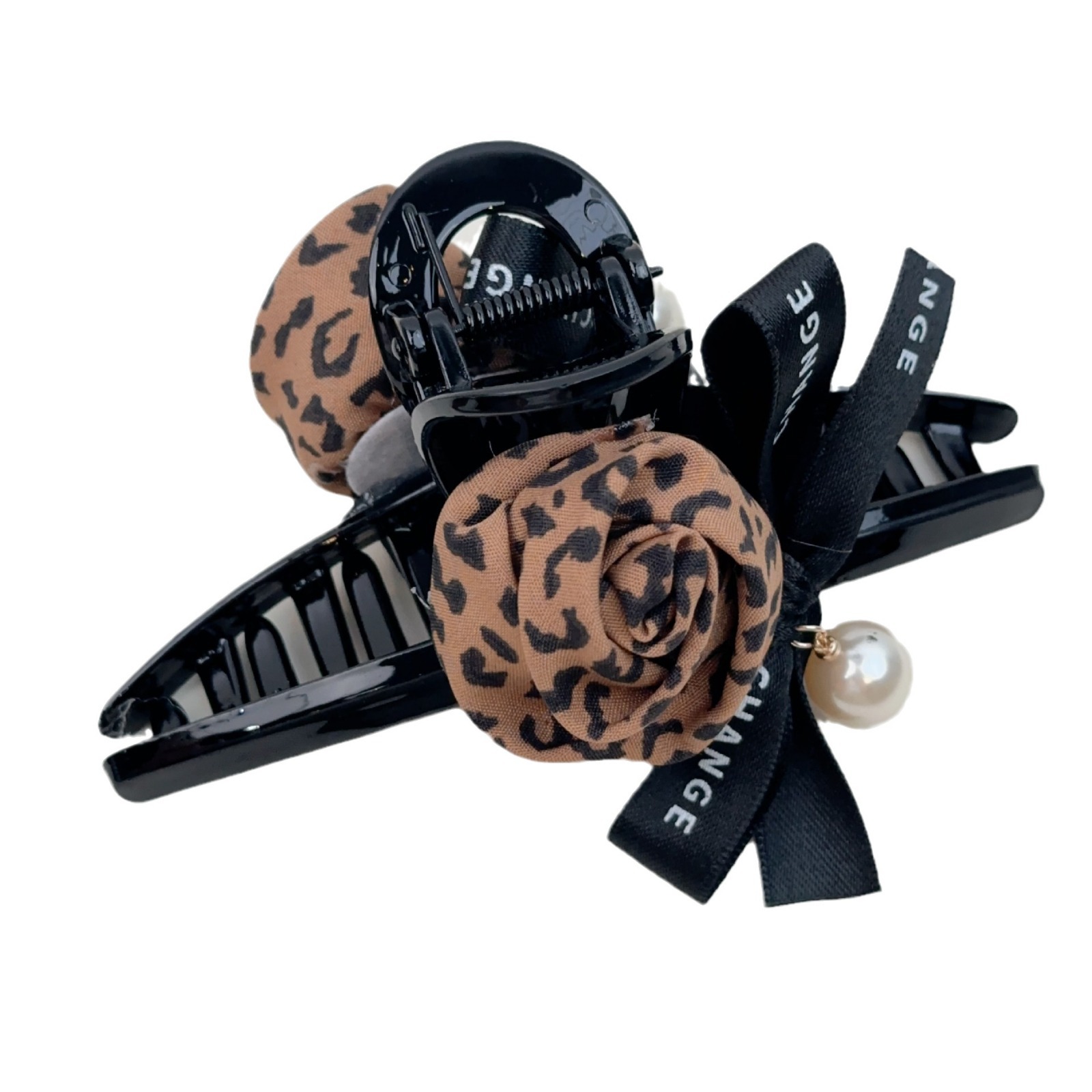 2024. aasta uus Retro Leopard Print seeria juukseaksessuaarid Tipptasemel temperament Bow Pearl juuksenõel, pea tagaküljel haarav juuksepael_voghion.com