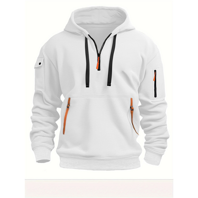 Men's Hoodie, Casual Sport Hoodie, Autumn And Winter Top, Arm Pocket Zipper Hoodie_viptrois.com