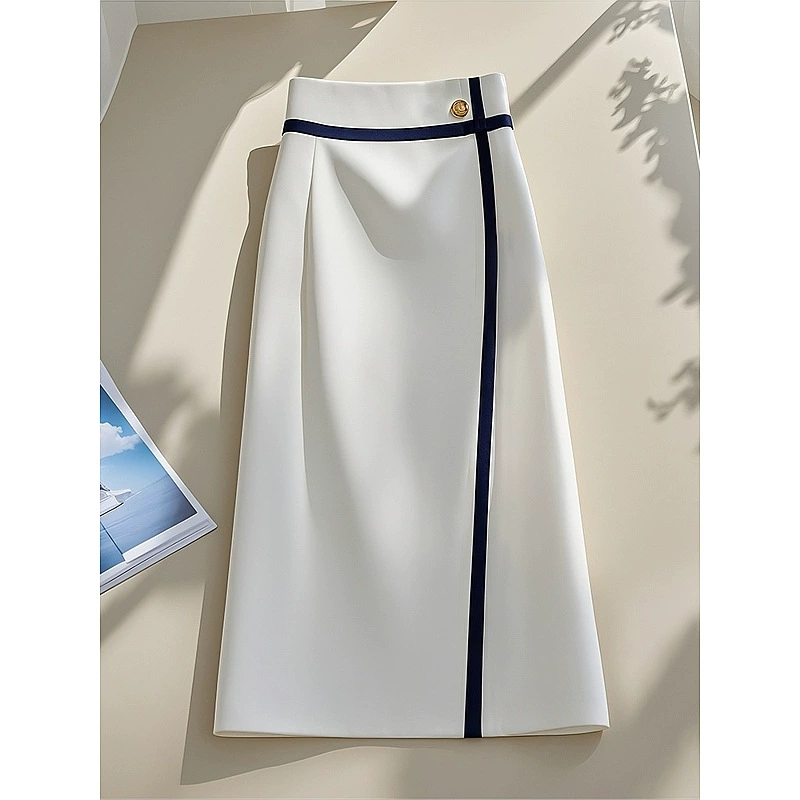 Популярная в этом году модель супер красивая, высокий темперамент покрывает живот, белая юбка для детей 2024 новый летний