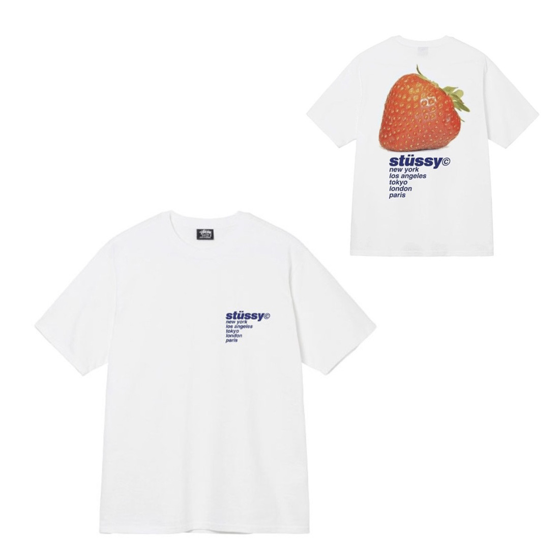 Stüssy T-shirt Strawberry World Tour White