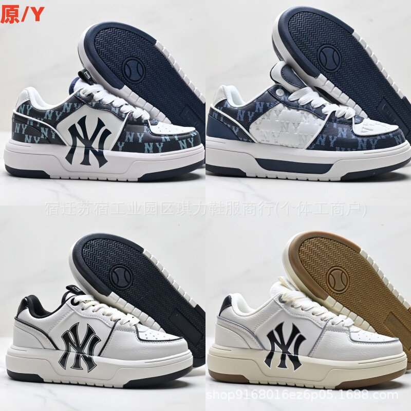 Mlb Sneakers Original Ny New York Yankees Style Shoes for Men and Women Couples Thick-Soled Height-Increasing Shoes 5cm Casual Printed Shoes