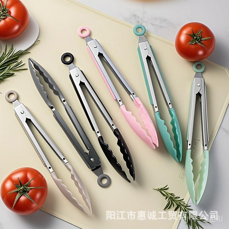 キッチン用 9inchPP プラスチック製 厚手 食品グレード ノンスティック レッドオイル パン サラダ デザート 冷凍食品用 クリップ 食品クリップ|undefined