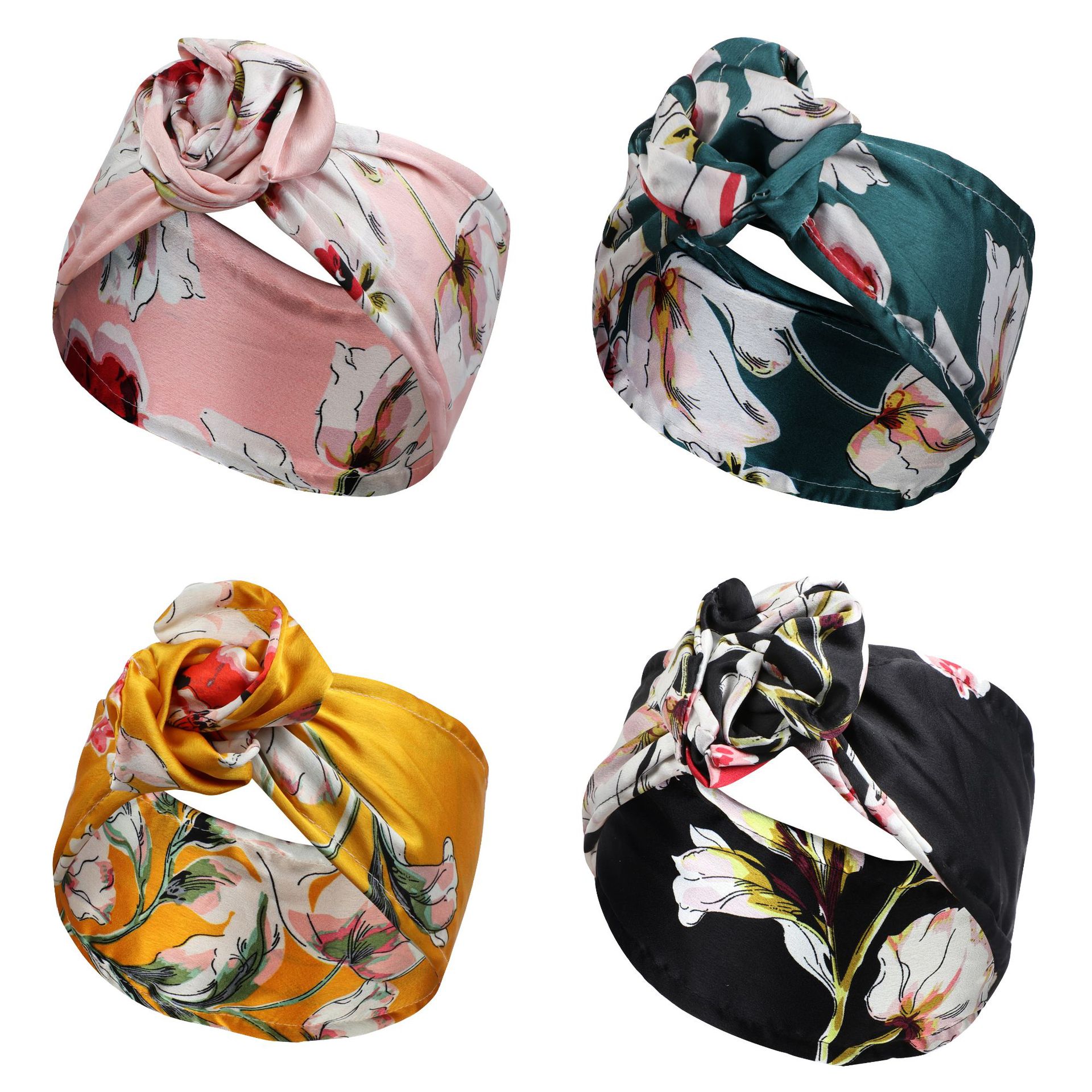 Streetwear Solid Color Flower Cloth Rib-knit Hair Band 1 Piece display picture 1