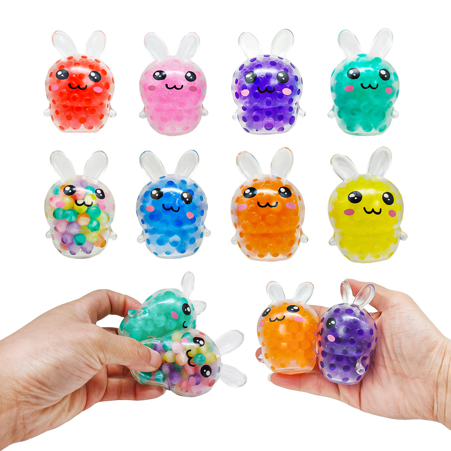 Pascua mercado nocturno conejo año descompresión juguete simulación flash espuma conejo creativo interesante pellizcar música ventilación descompresión