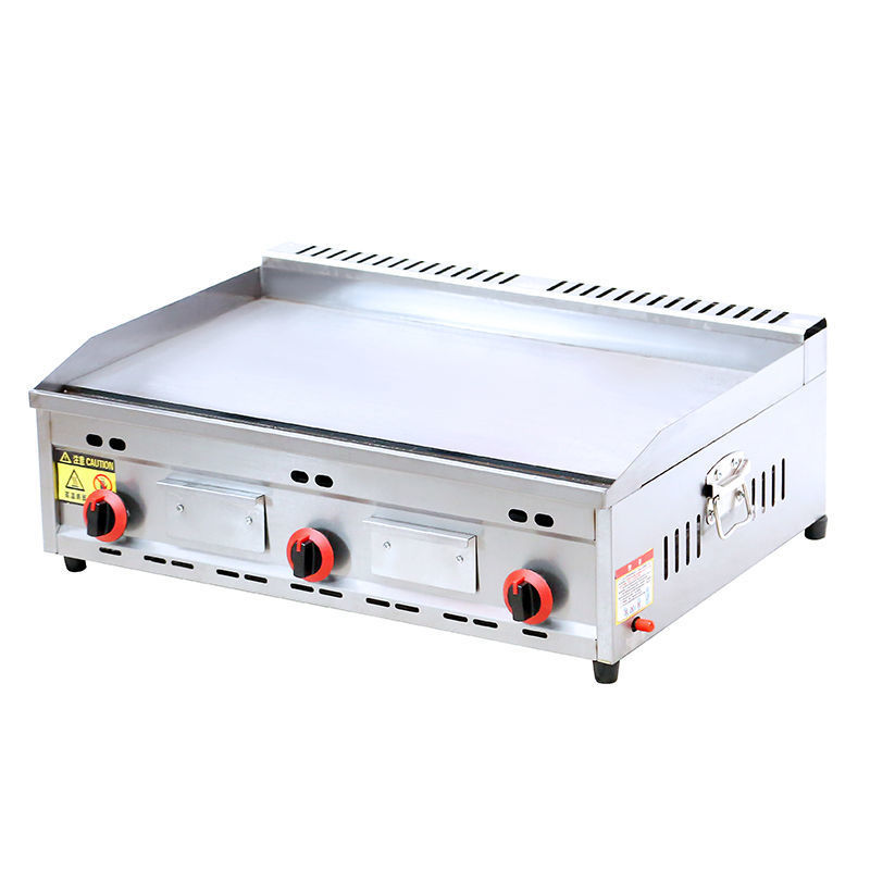 horno de hierro de hierro de hierro de gas comercial horno de cocción horno de fritura todo en uno horno de calamar de fideos fríos máquina de agarración de pastel de mano gas