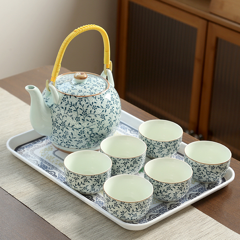 Liliang tetera conjunto de té de gran estilo japonés bandeja de té de cerámica taza de té Mesa hogar gran capacidad 1200 ml