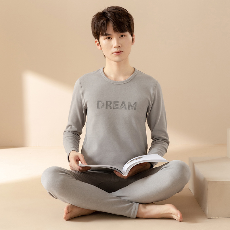 Juventud otoño ropa pantalones largos traje masculino niños mayores estudiantes de secundaria cepillado estudiante ropa interior térmica terciopelo catiónico