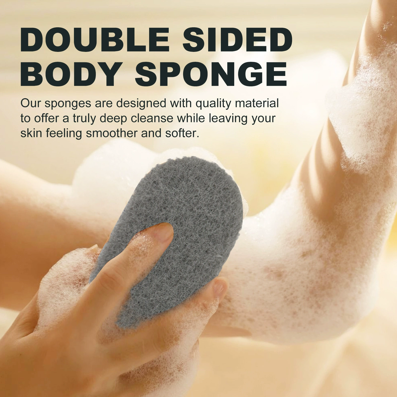 Двусторонняя губка для тела для ежедневного глубокого очищения и регулярного отшелушивания