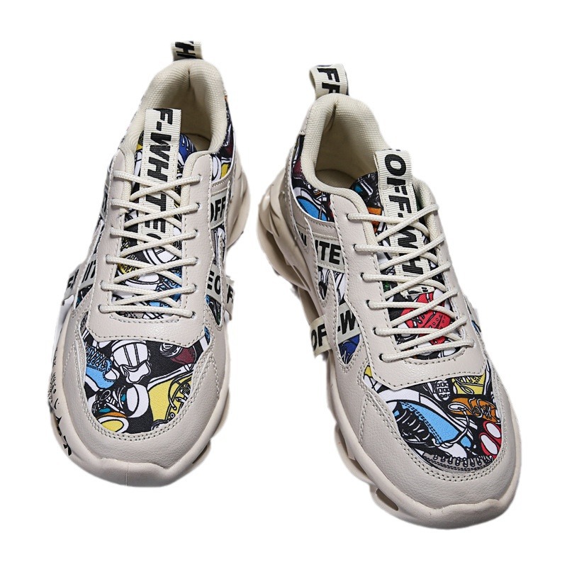 2022 spring and summer new factory direct color graffiti casual sports running shoes fashion spring men's shoes tide
